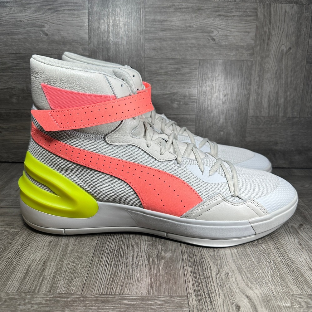 Puma Basketball Sky Mens 18 Modern OSG Glacier Grey Fizz Yellow 194131-01 NEW